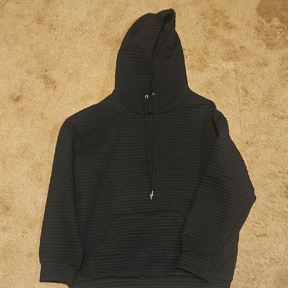 SHEIN Black Textured Hoodie